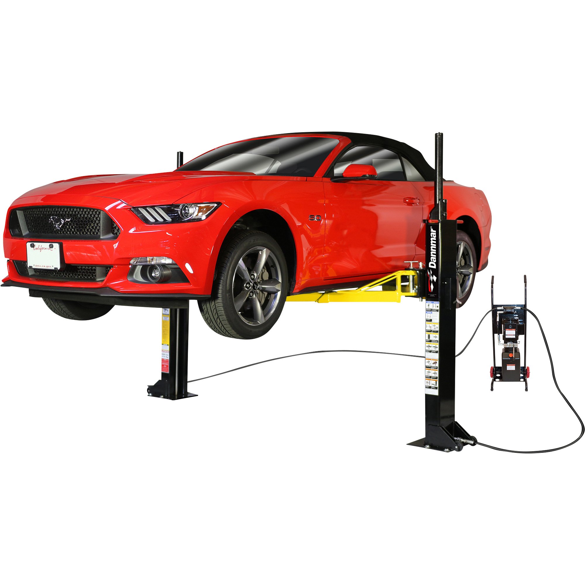Dannmar 2-Post Portable Car Lift Low Ceiling — 6000Lb. Capacity, Model# M-6